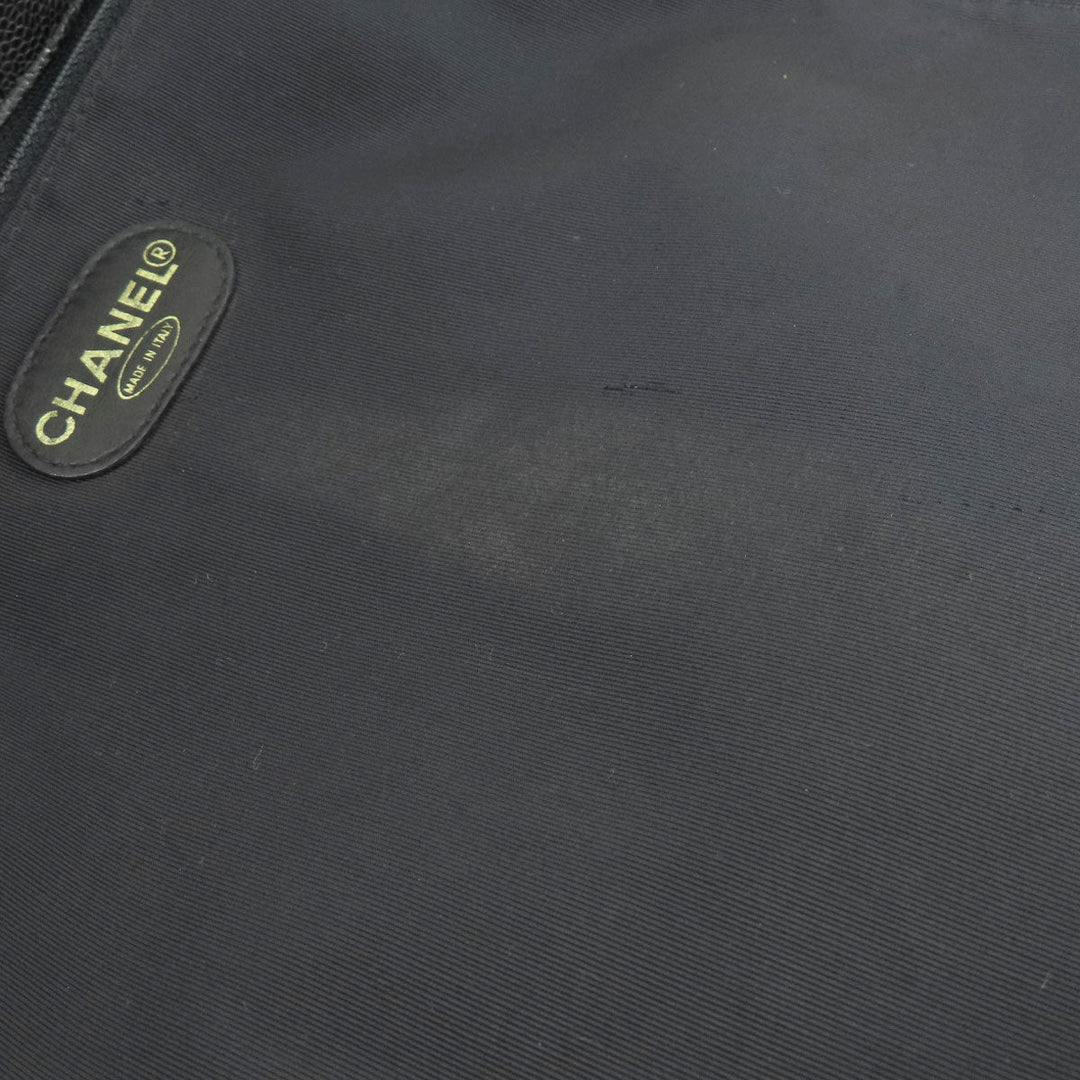 CHANEL Tote Bag Grained Calfskin Skin black COCO Mark Women Used Authentic