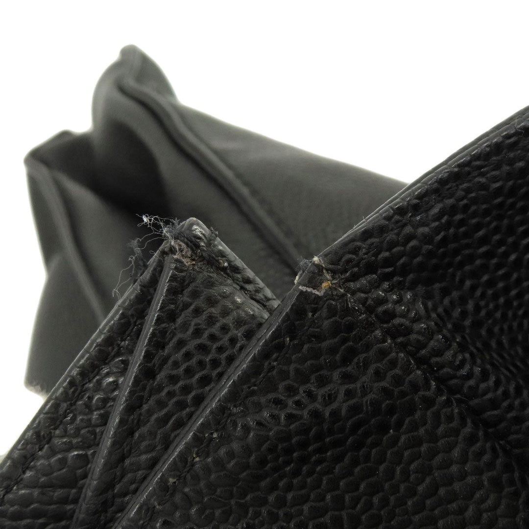 CHANEL Tote Bag Grained Calfskin Skin black COCO Mark Women Used Authentic