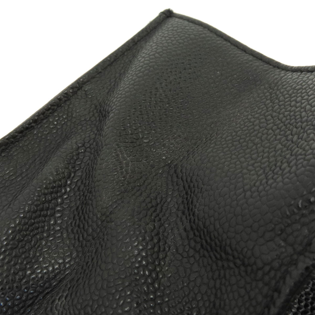 CHANEL Tote Bag Grained Calfskin Skin black COCO Mark Women Used Authentic