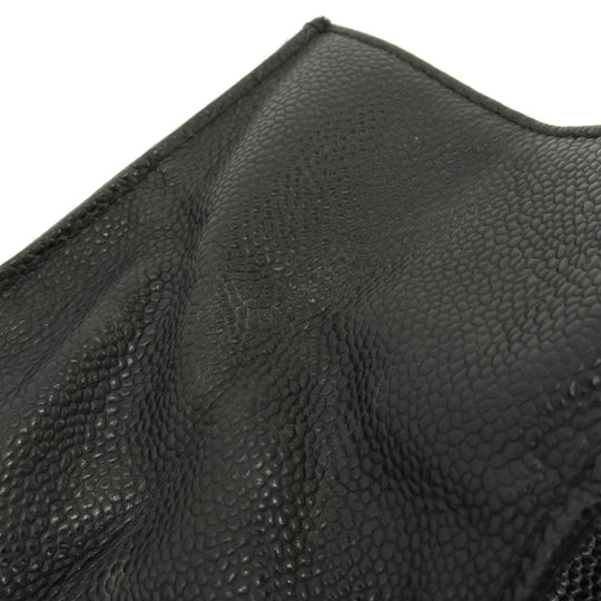 CHANEL Tote Bag Grained Calfskin Skin black COCO Mark Women Used Authentic