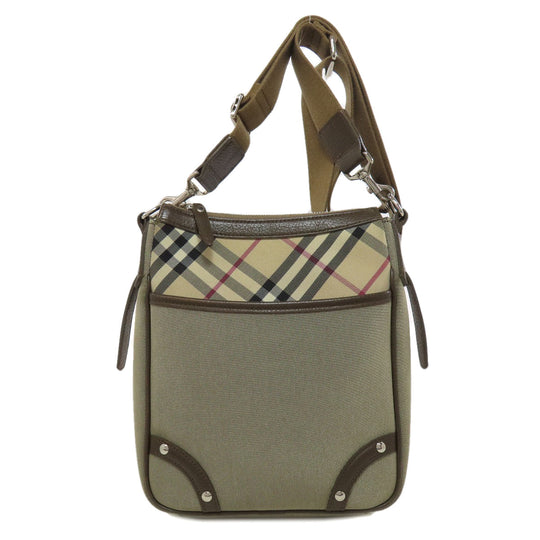 BURBERRY Shoulder Bag canvas Brown Nova Check Women Used Authentic