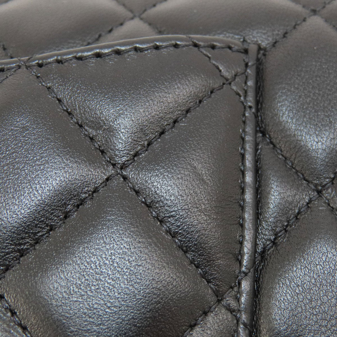 CHANEL Shoulder Bag lambskin black ChainShoulder Matelasse Gold Metal