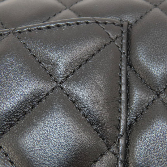 CHANEL Shoulder Bag lambskin black ChainShoulder Matelasse Gold Metal