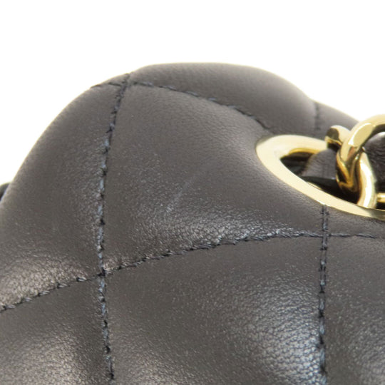 CHANEL Shoulder Bag lambskin black ChainShoulder Matelasse Gold Metal