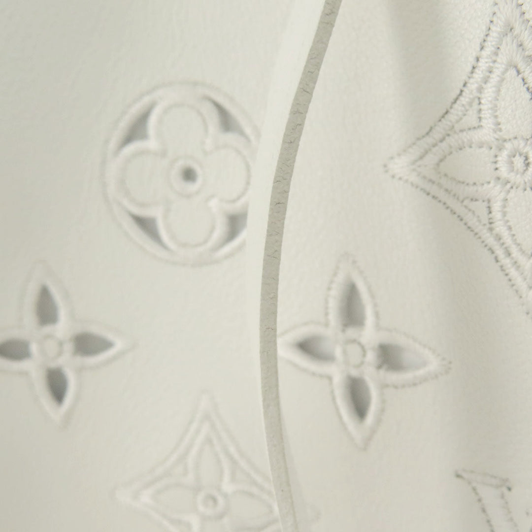 LOUIS VUITTON Shoulder Bag M20740 leather white Noe PM Broderie Angler Women Used Authentic