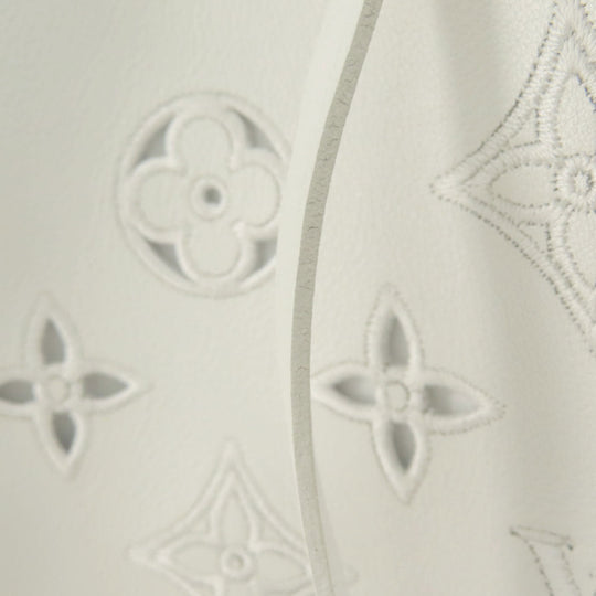 LOUIS VUITTON Shoulder Bag M20740 leather white Noe PM Broderie Angler Women Used Authentic