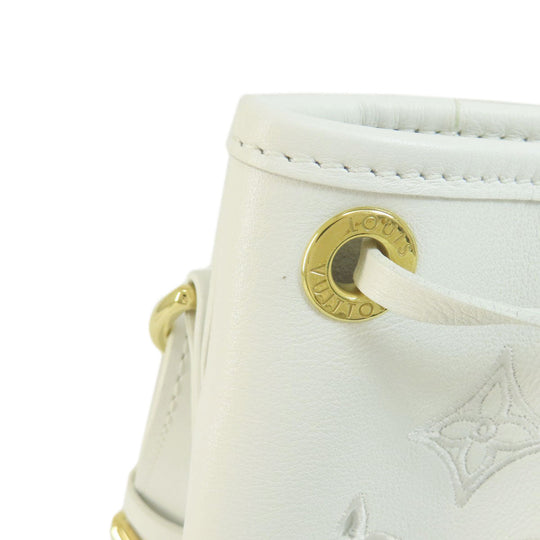 LOUIS VUITTON Shoulder Bag M20740 leather white Noe PM Broderie Angler Women Used Authentic