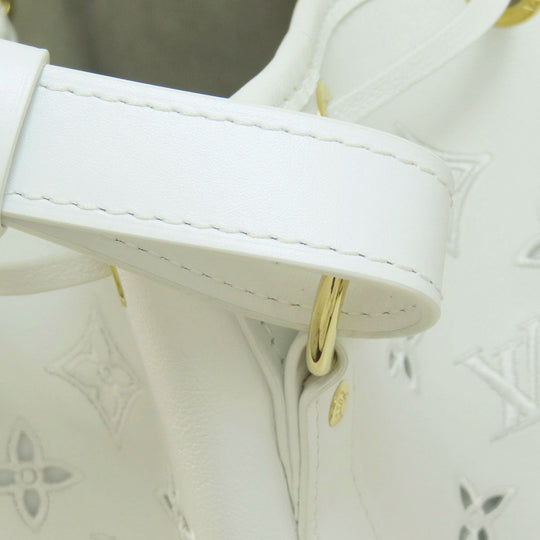 LOUIS VUITTON Shoulder Bag M20740 leather white Noe PM Broderie Angler Women Used Authentic
