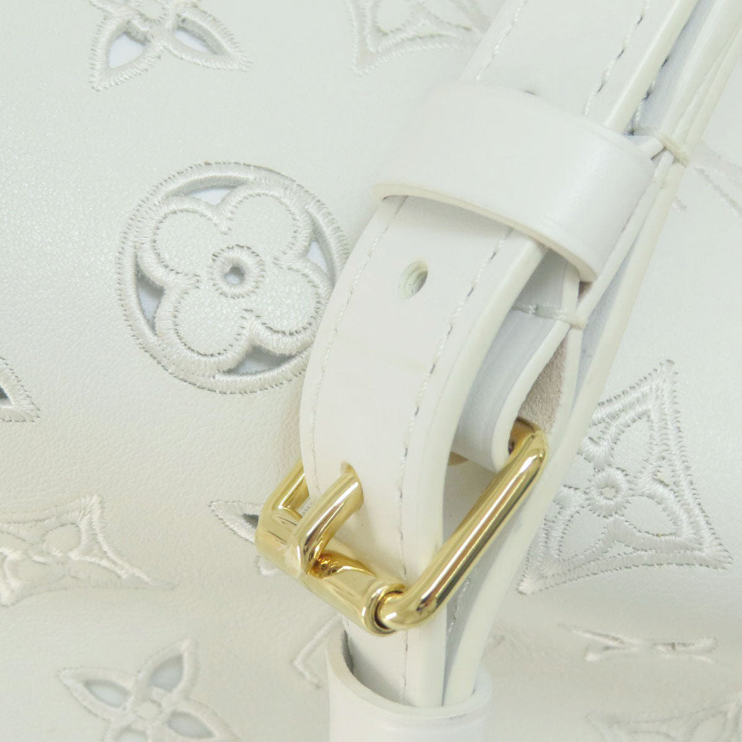 LOUIS VUITTON Shoulder Bag M20740 leather white Noe PM Broderie Angler Women Used Authentic