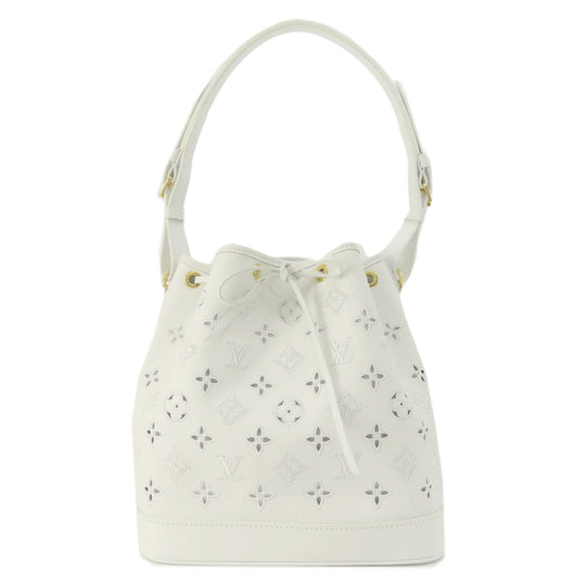 LOUIS VUITTON Shoulder Bag M20740 leather white Noe PM Broderie Angler Women Used Authentic