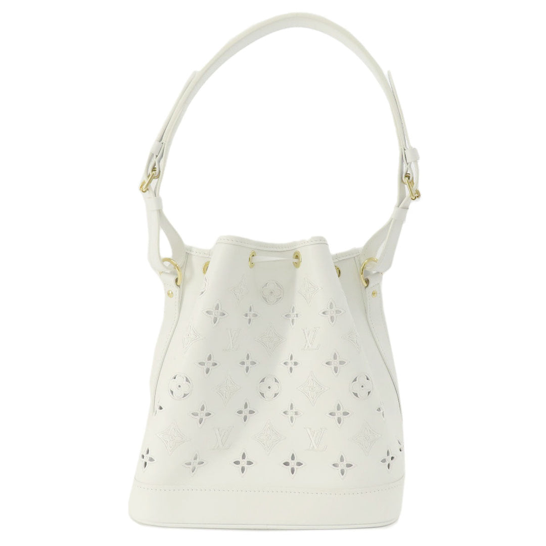 LOUIS VUITTON Shoulder Bag M20740 leather white Noe PM Broderie Angler Women Used Authentic
