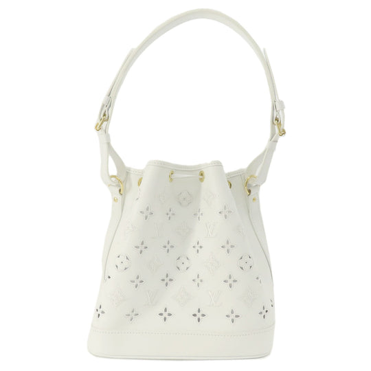 LOUIS VUITTON Shoulder Bag M20740 leather white Noe PM Broderie Angler Women Used Authentic