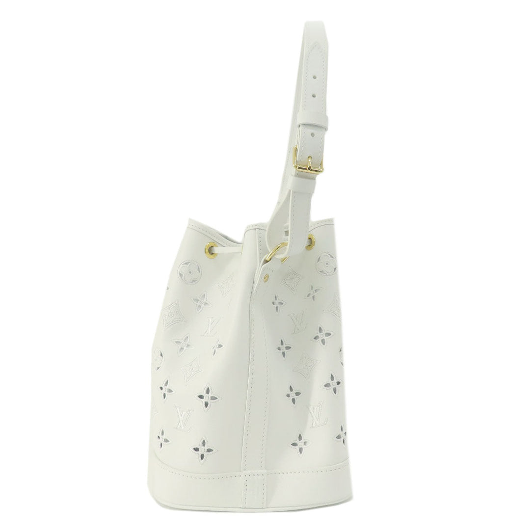 LOUIS VUITTON Shoulder Bag M20740 leather white Noe PM Broderie Angler Women Used Authentic