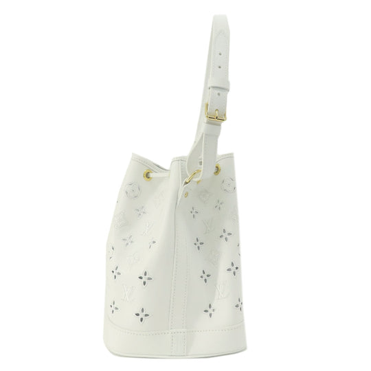LOUIS VUITTON Shoulder Bag M20740 leather white Noe PM Broderie Angler Women Used Authentic