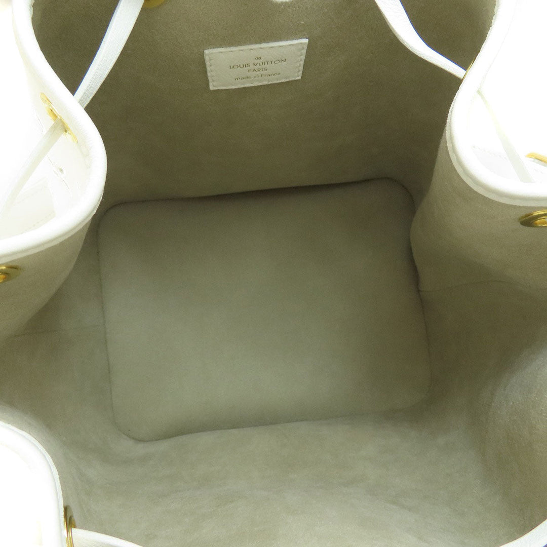 LOUIS VUITTON Shoulder Bag M20740 leather white Noe PM Broderie Angler Women Used Authentic