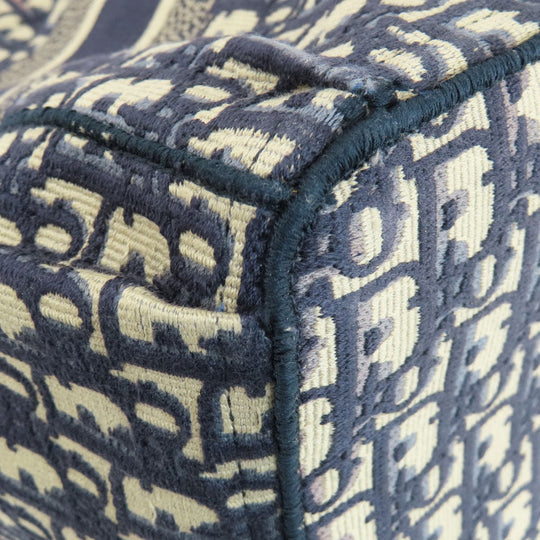 Christian Dior Tote Bag canvas Navy Trotter Pattern Women Used Authentic