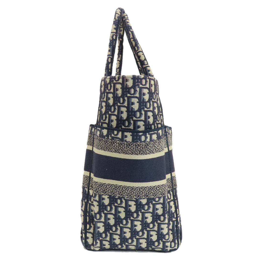Christian Dior Tote Bag canvas Navy Trotter Pattern Women Used Authentic