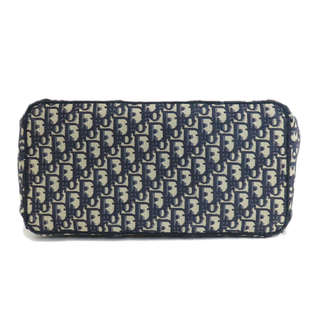 Christian Dior Tote Bag canvas Navy Trotter Pattern Women Used Authentic