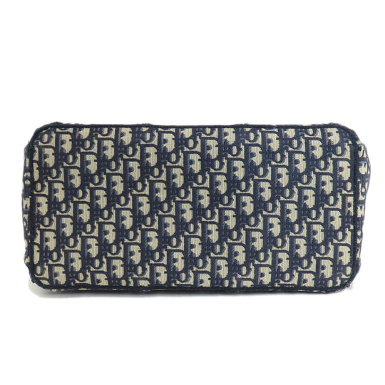 Christian Dior Tote Bag canvas Navy Trotter Pattern Women Used Authentic
