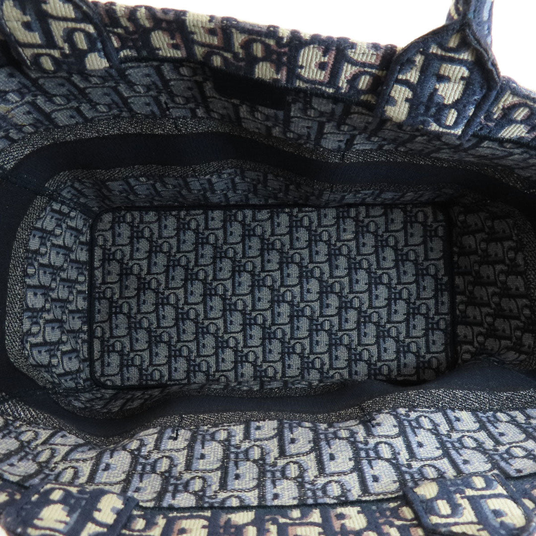 Christian Dior Tote Bag canvas Navy Trotter Pattern Women Used Authentic