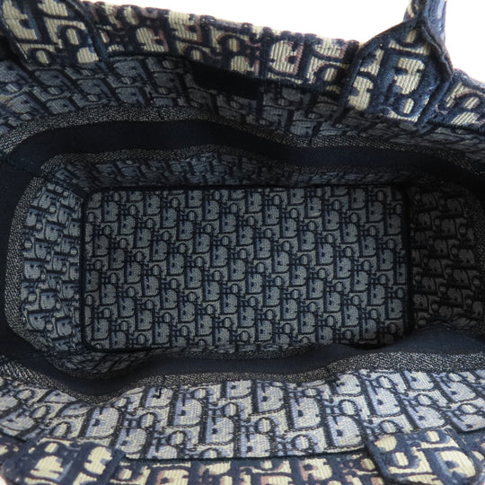 Christian Dior Tote Bag canvas Navy Trotter Pattern Women Used Authentic