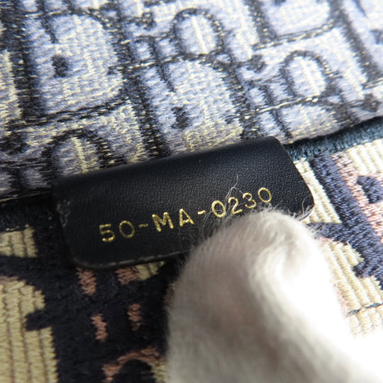 Christian Dior Tote Bag canvas Navy Trotter Pattern Women Used Authentic