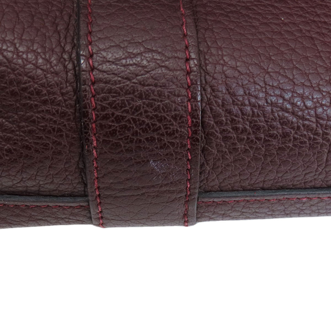 HERMES Handbag Taurillon Clemence Red Garden Party TPM Bordeaux SilverMetal Women Used Authentic