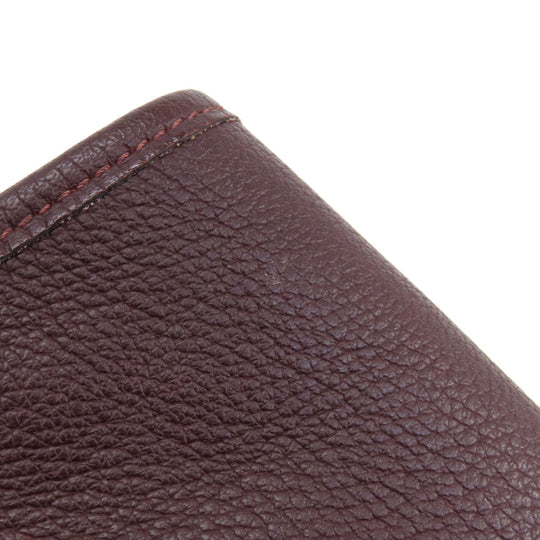 HERMES Handbag Taurillon Clemence Red Garden Party TPM Bordeaux SilverMetal Women Used Authentic
