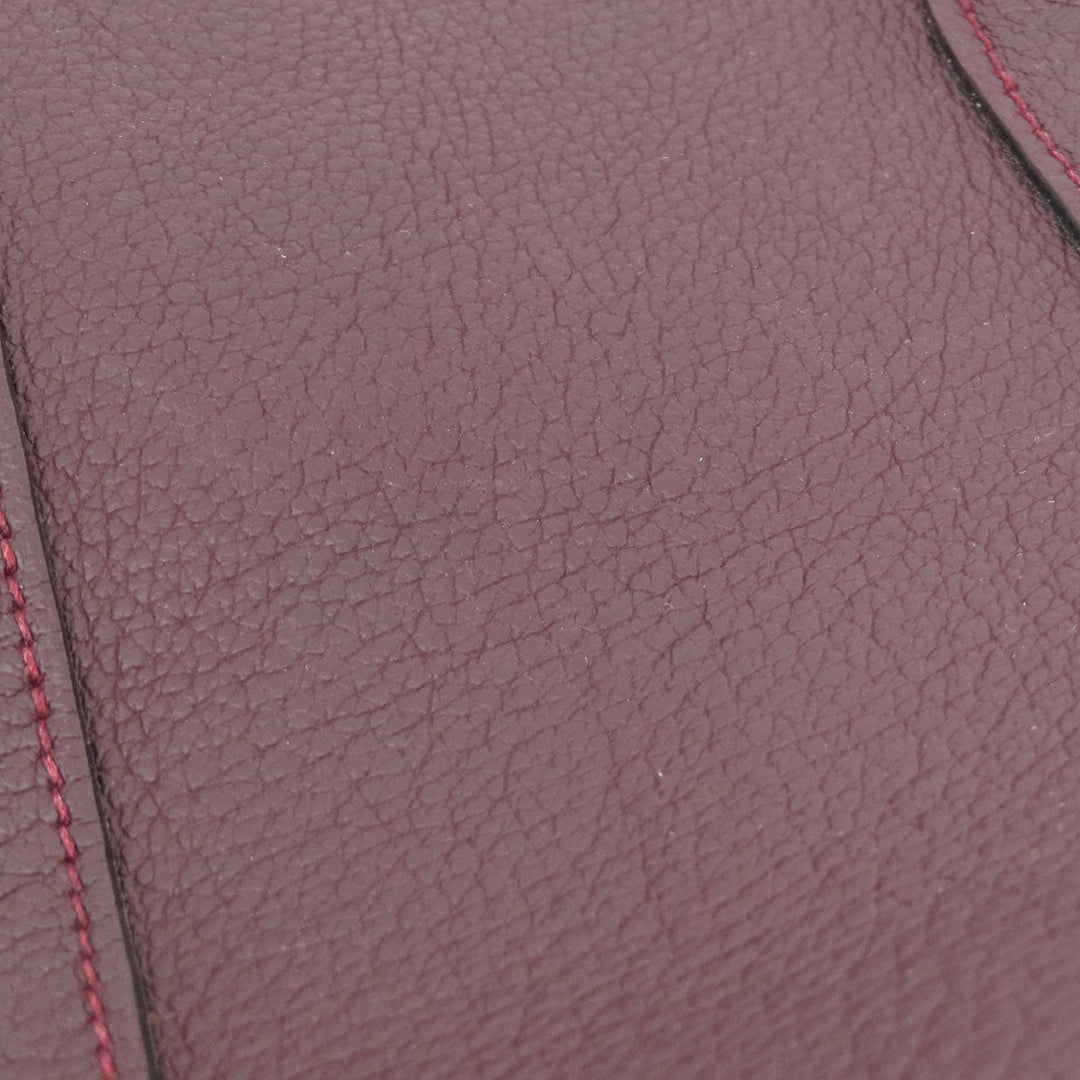 HERMES Handbag Taurillon Clemence Red Garden Party TPM Bordeaux SilverMetal Women Used Authentic