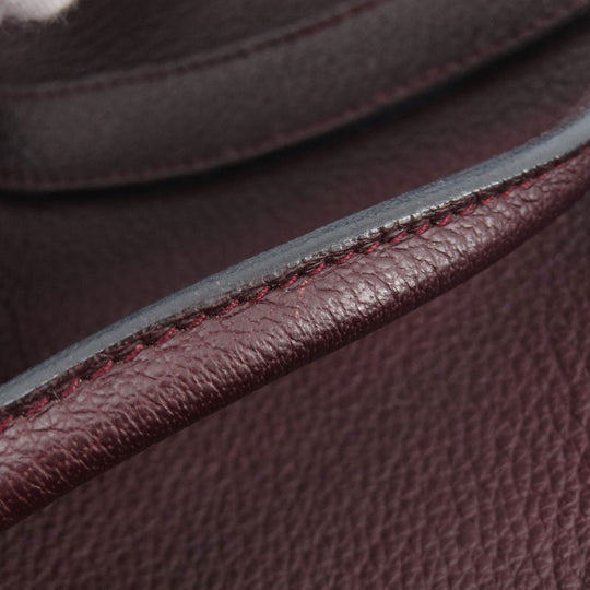 HERMES Handbag Taurillon Clemence Red Garden Party TPM Bordeaux SilverMetal Women Used Authentic