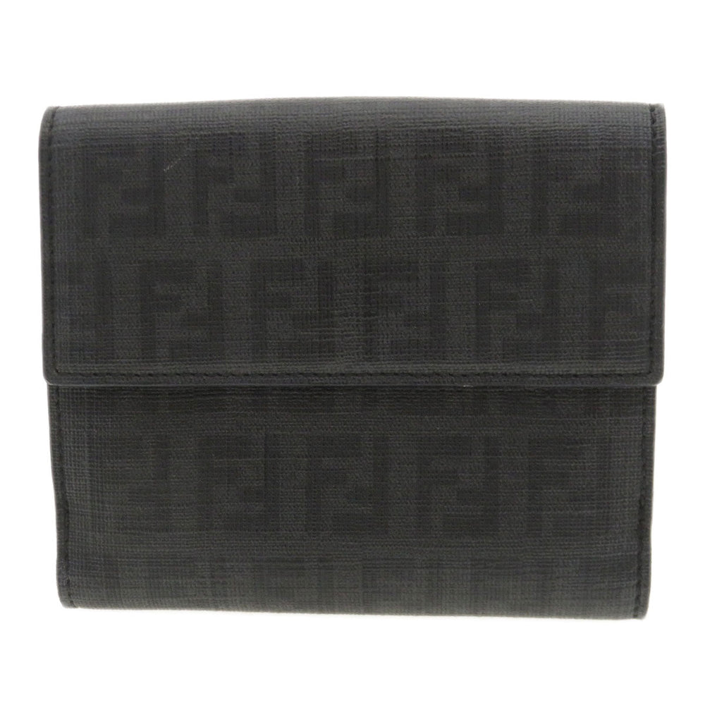 FENDI Bifold Wallet PVC black Zucca