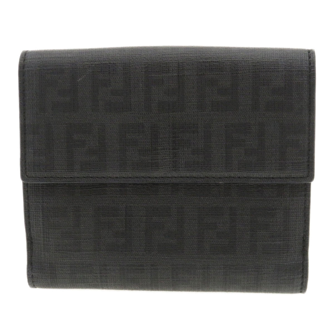 FENDI Bifold Wallet PVC black Zucca