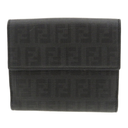 FENDI Bifold Wallet PVC black Zucca