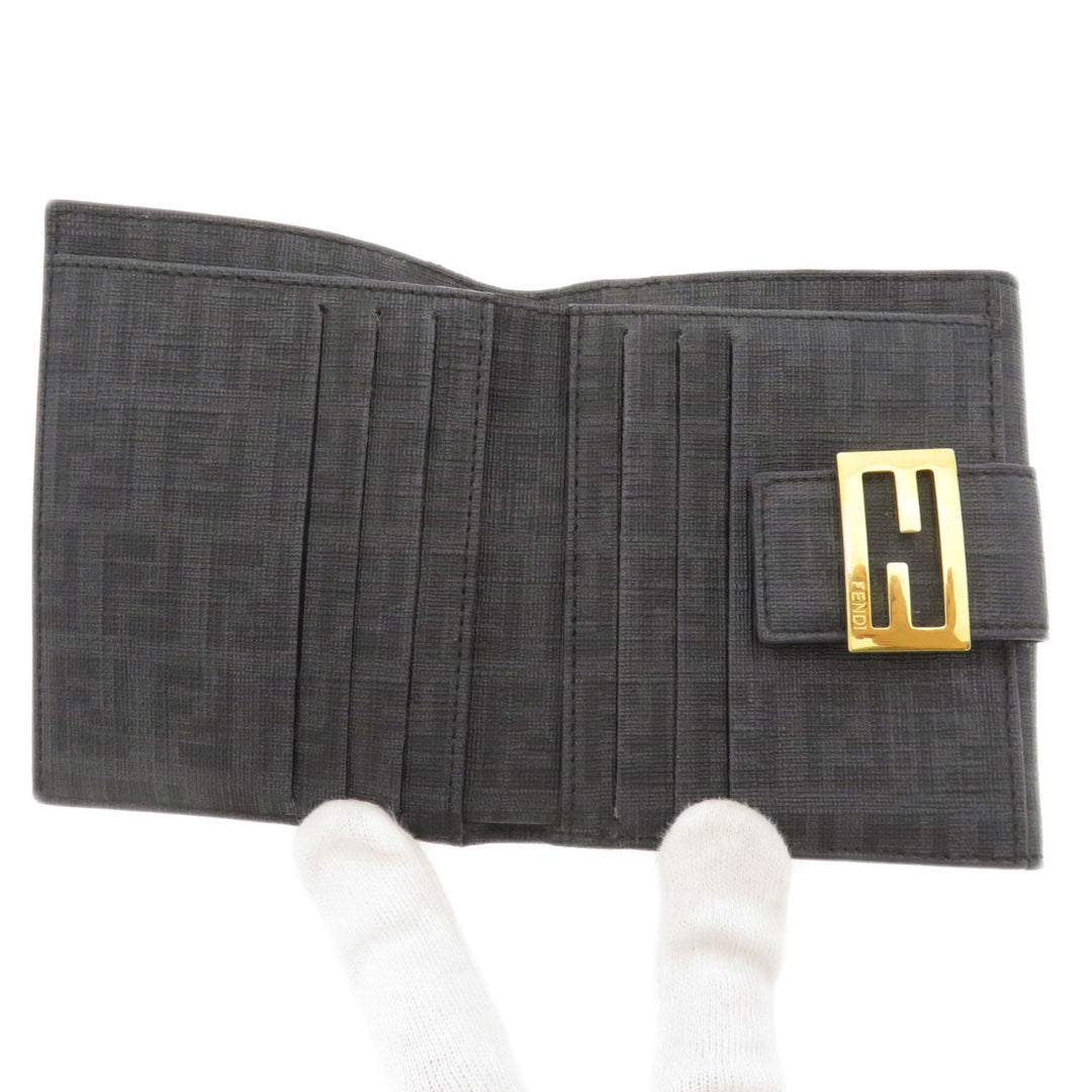 FENDI Bifold Wallet PVC black Zucca