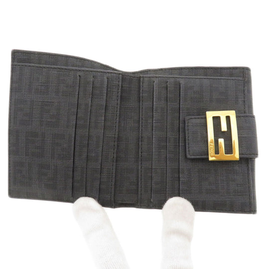 FENDI Bifold Wallet PVC black Zucca