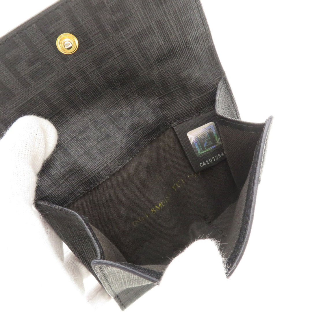 FENDI Bifold Wallet PVC black Zucca