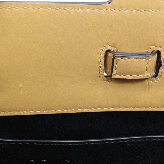 LOEWE Handbag leather Brown Lazo Mini 2WAY Women Used Authentic