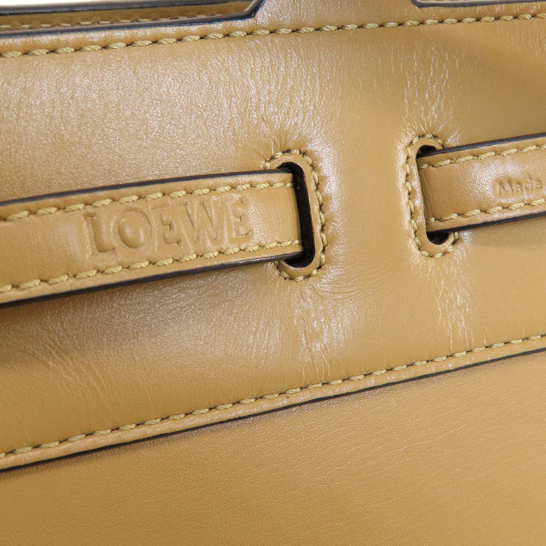 LOEWE Handbag leather Brown Lazo Mini 2WAY Women Used Authentic