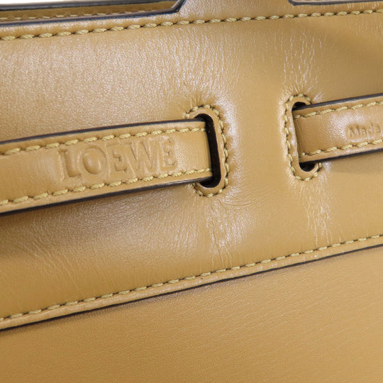 LOEWE Handbag leather Brown Lazo Mini 2WAY Women Used Authentic