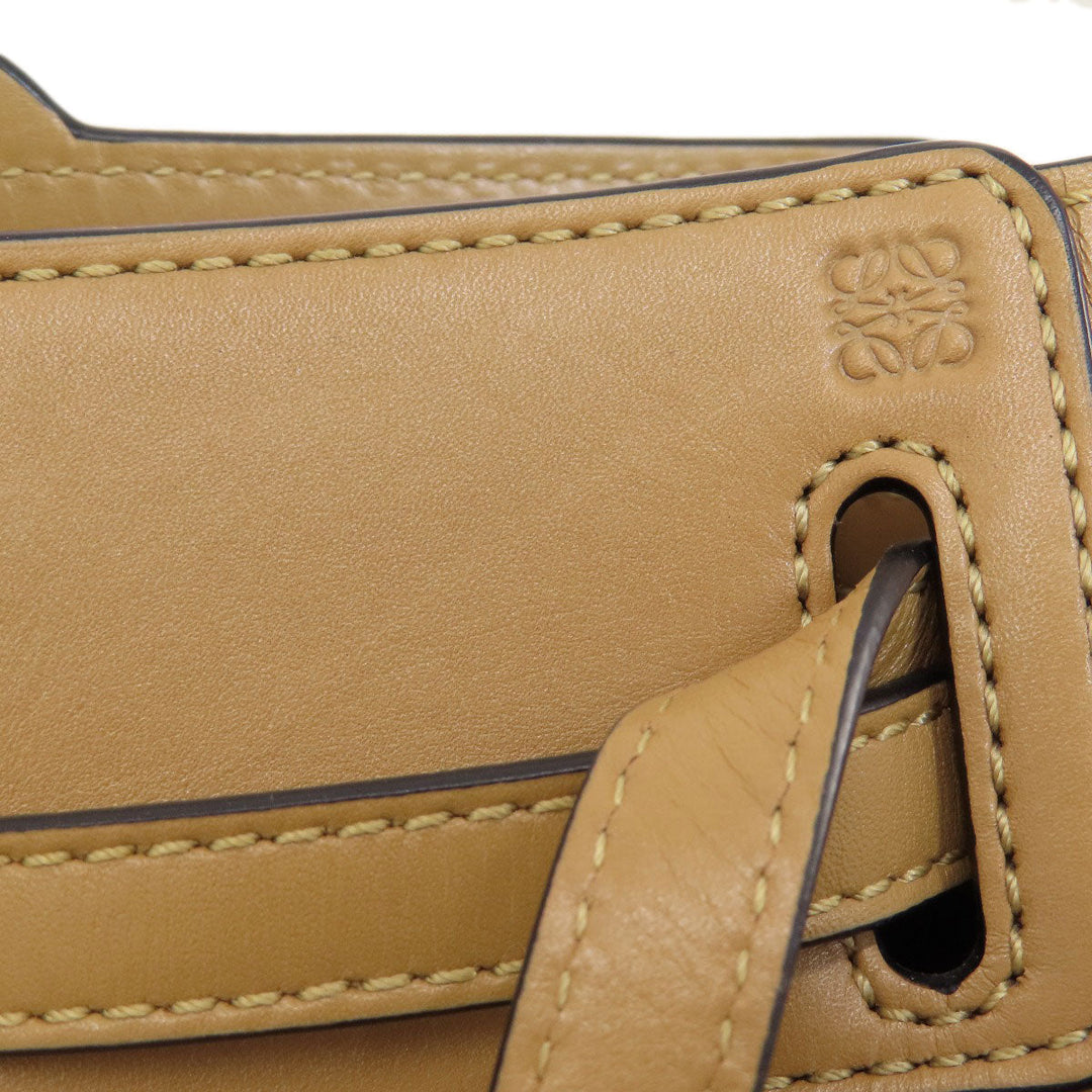 LOEWE Handbag leather Brown Lazo Mini 2WAY Women Used Authentic
