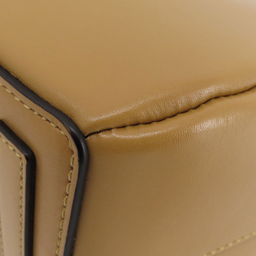 LOEWE Handbag leather Brown Lazo Mini 2WAY Women Used Authentic