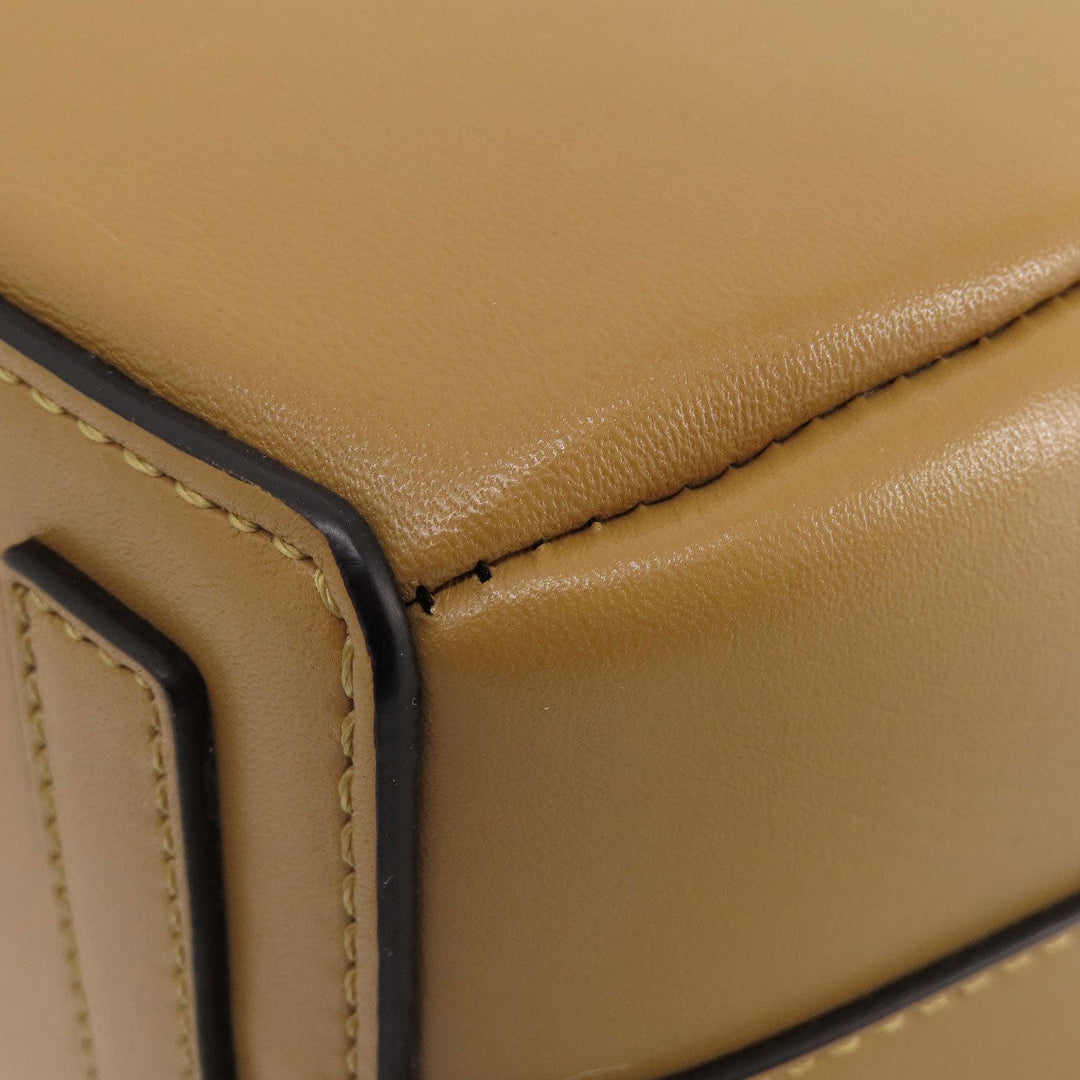 LOEWE Handbag leather Brown Lazo Mini 2WAY Women Used Authentic