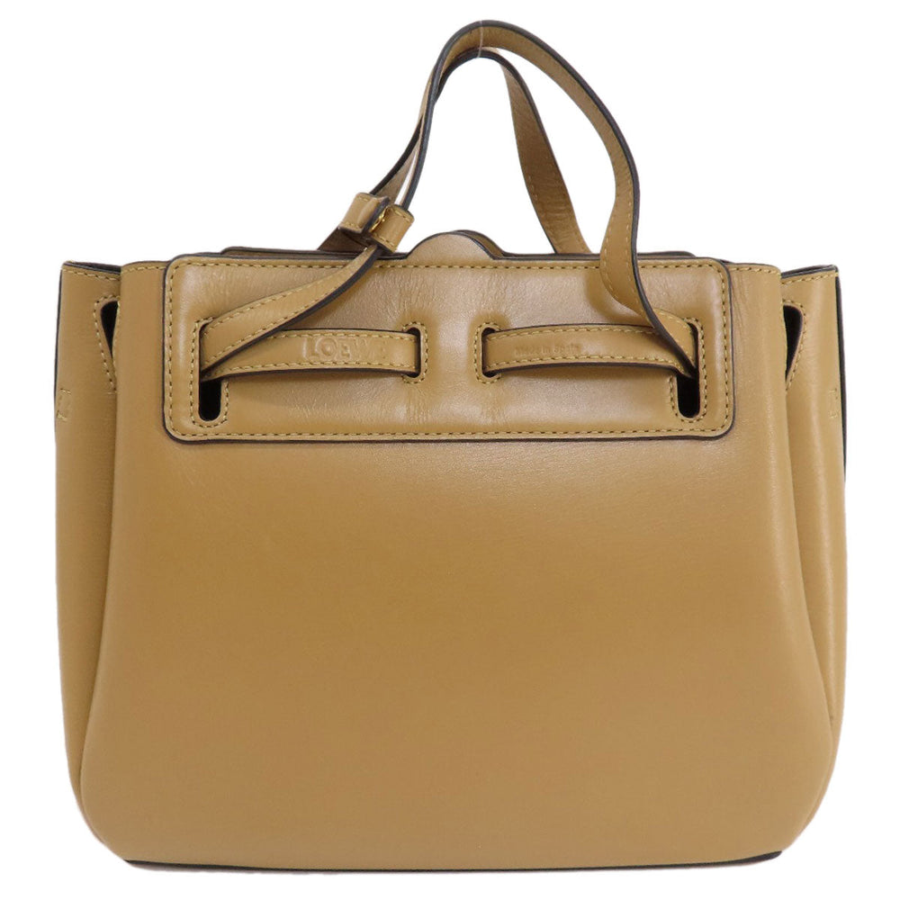 LOEWE Handbag leather Brown Lazo Mini 2WAY Women Used Authentic