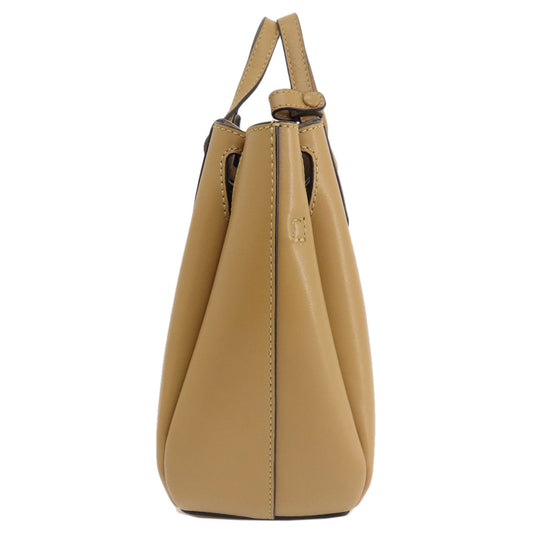 LOEWE Handbag leather Brown Lazo Mini 2WAY Women Used Authentic