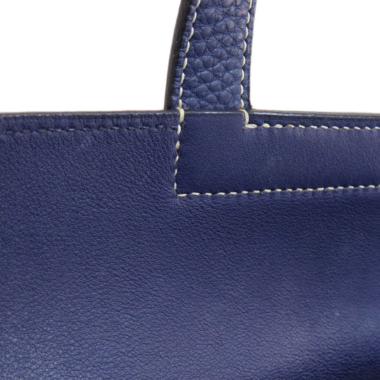 HERMES Shoulder Bag Taurillon Clemence Navy Arzan 31 Navy Gold Metal Women Used Authentic