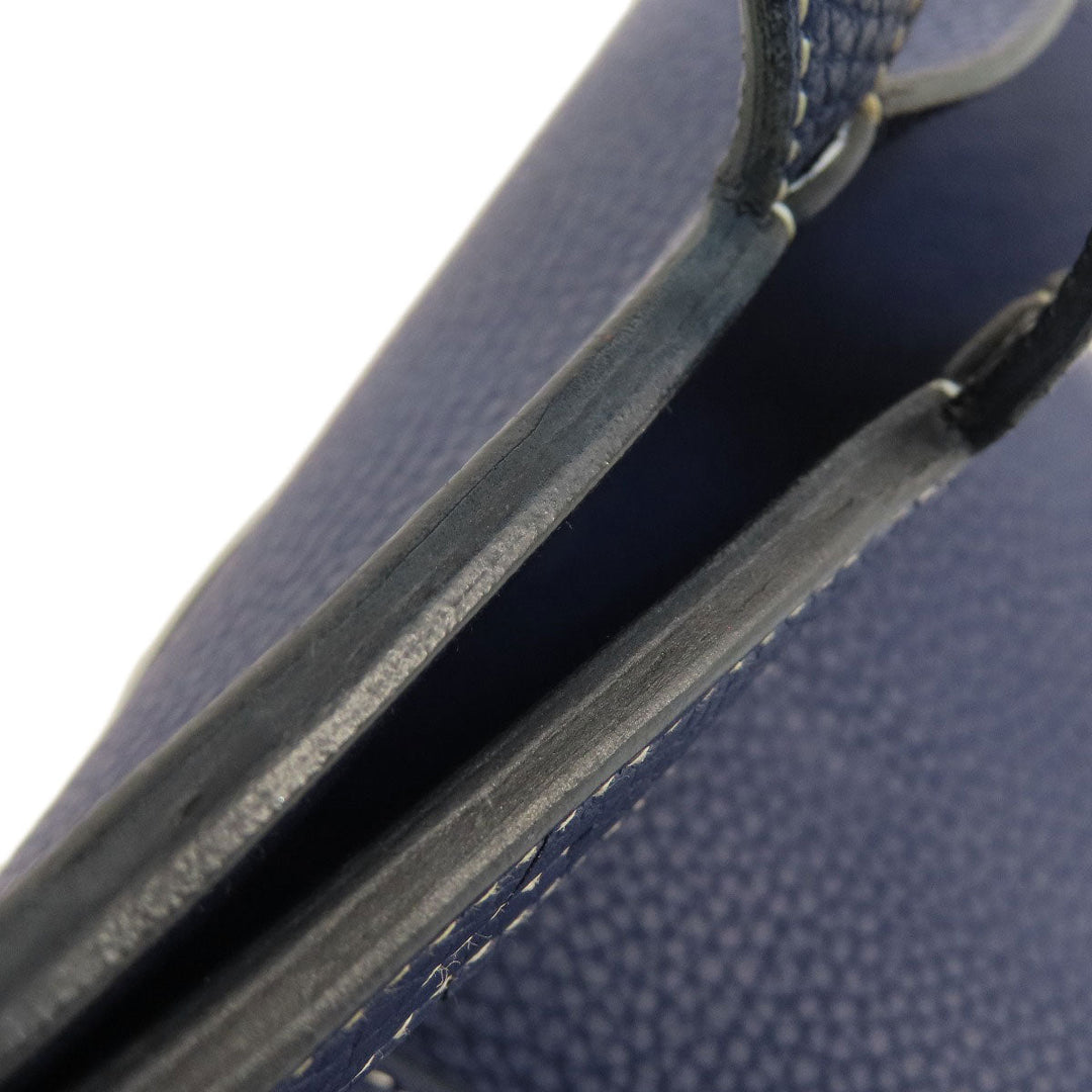 HERMES Shoulder Bag Taurillon Clemence Navy Arzan 31 Navy Gold Metal Women Used Authentic