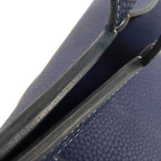 HERMES Shoulder Bag Taurillon Clemence Navy Arzan 31 Navy Gold Metal Women Used Authentic