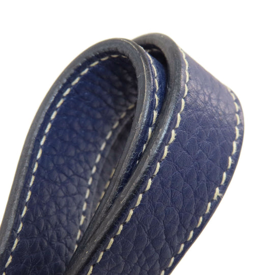 HERMES Shoulder Bag Taurillon Clemence Navy Arzan 31 Navy Gold Metal Women Used Authentic