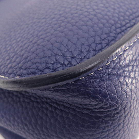 HERMES Shoulder Bag Taurillon Clemence Navy Arzan 31 Navy Gold Metal Women Used Authentic