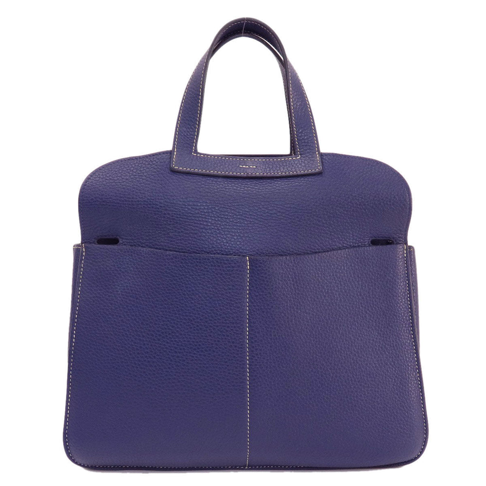 HERMES Shoulder Bag Taurillon Clemence Navy Arzan 31 Navy Gold Metal Women Used Authentic